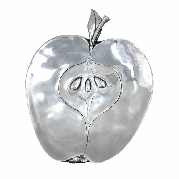 Vintage 90s Large Aluminum Apple Serving Platter by Mariposa Farm House Decor - Picture 1 of 9